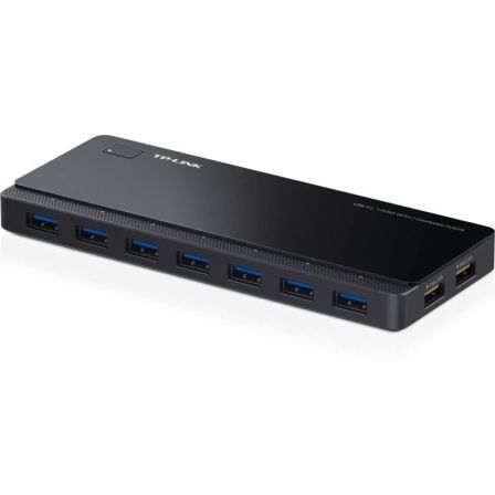 TP-Link UH720 Hub USB de 9 puertos con 2 puertos de carga rápida, Negro